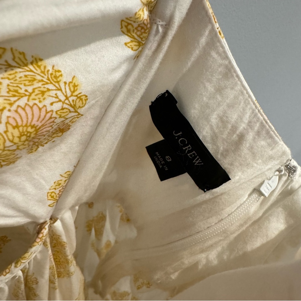 J. Crew Tie Back Tiered Midi Dress in Gathered Floral Block, Size 8 - Picture 8 of 14